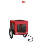 Vidaxl remorque de v�lo pour animaux de compagnie rouge et noir