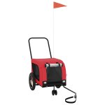 Vidaxl remorque de v�lo pour animaux de compagnie rouge et noir