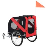 Vidaxl remorque de v�lo pour animaux de compagnie rouge et noir
