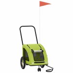 Vidaxl remorque de vlo pour animaux de compagnie vert