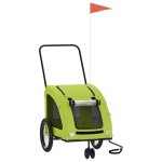 Vidaxl remorque de v�lo pour animaux de compagnie vert