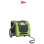 Vidaxl remorque de vlo pour animaux de compagnie vert et gris