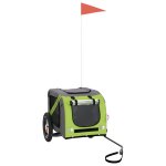 Vidaxl remorque de v�lo pour animaux de compagnie vert et gris