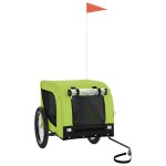 Vidaxl remorque de vlo pour animaux de compagnie vert et noir