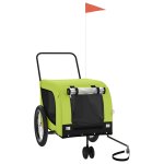 Vidaxl remorque de v�lo pour animaux de compagnie vert et noir