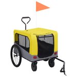 Vidaxl remorque de vélo pour chiens et poussette 2 - en - 1 jaune et gris Vidaxl remorque de vélo pour chiens et poussette 2 - en - 1 jaune et gris