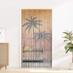 Vidaxl rideau anti - insectes imprimé palmier 90x220 cm bambou Vidaxl rideau anti - insectes imprimé palmier 90x220 cm bambou
