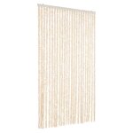 Vidaxl rideau anti - mouches beige et blanc 100x200 cm chenille