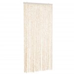 Vidaxl rideau anti - mouches beige et blanc 100x220 cm chenille