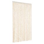 Vidaxl rideau anti - mouches beige et blanc 100x230 cm chenille