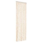 Vidaxl rideau anti - mouches beige et blanc 56x185 cm chenille