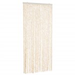 Vidaxl rideau anti - mouches beige et blanc 90x200 cm chenille
