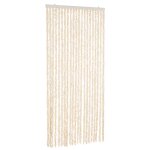 Vidaxl rideau anti - mouches beige et blanc 90x220 cm chenille
