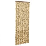 Vidaxl rideau anti - mouches beige et marron 100x200 cm chenille