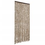 Vidaxl rideau anti - mouches beige et marron 100x230 cm chenille