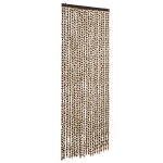 Vidaxl rideau anti - mouches beige et marron 90x200 cm chenille
