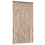 Vidaxl rideau anti - mouches beige et marron fonc 100x230 cm chenille