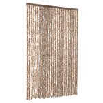 Vidaxl rideau anti - mouches beige et marron fonc� 118x220 cm chenille