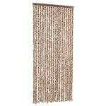 Vidaxl rideau anti - mouches beige et marron fonc 56x200 cm chenille