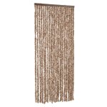 Vidaxl rideau anti - mouches beige et marron fonc 90x200 cm chenille