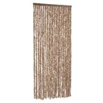 Vidaxl rideau anti - mouches beige et marron fonc� 90x220 cm chenille