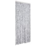 Vidaxl rideau anti - mouches blanc et gris 100x230 cm chenille