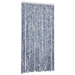 Vidaxl rideau anti - mouches bleu et blanc 100x200 cm chenille