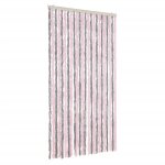 Vidaxl rideau anti - mouches gris argent et rose 100x220 cm chenille