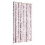 Vidaxl rideau anti - mouches gris argent et rose 100x230 cm chenille
