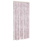 Vidaxl rideau anti - mouches gris argent� et rose 90x200 cm chenille