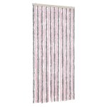 Vidaxl rideau anti - mouches gris argent� et rose 90x200 cm chenille