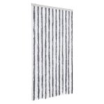 Vidaxl rideau anti - mouches gris et blanc 100x200 cm chenille