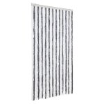 Vidaxl rideau anti - mouches gris et blanc 100x230 cm chenille