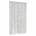 Vidaxl rideau anti - mouches gris clair et blanc 100x200 cm chenille
