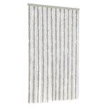 Vidaxl rideau anti - mouches gris clair et blanc 100x220 cm chenille