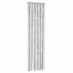 Vidaxl rideau anti - mouches gris clair et blanc 56x185 cm chenille