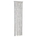 Vidaxl rideau anti - mouches gris clair et blanc 56x200 cm chenille