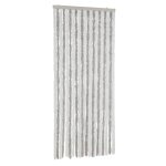 Vidaxl rideau anti - mouches gris clair et blanc 90x200 cm chenille