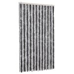 Vidaxl rideau anti - mouches gris et noir 100x220 cm chenille