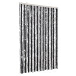 Vidaxl rideau anti - mouches gris et noir 118x220 cm chenille
