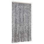 Vidaxl rideau anti - mouches gris et noir et blanc 100x220 cm chenille