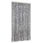 Vidaxl rideau anti - mouches gris et noir et blanc 100x230 cm chenille