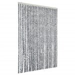 Vidaxl rideau anti - mouches gris et noir et blanc 118x220 cm chenille Vidaxl rideau anti - mouches gris et noir et blanc 118x220 cm chenille