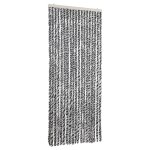 Vidaxl rideau anti - mouches gris et noir et blanc 56x200 cm chenille