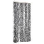 Vidaxl rideau anti - mouches gris et noir et blanc 90x220 cm chenille