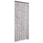 Vidaxl rideau anti - mouches marron et beige 100x230 cm chenille
