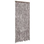 Vidaxl rideau anti - mouches marron et blanc 100x200 cm chenille