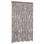 Vidaxl rideau anti - mouches marron et blanc 118x220 cm chenille