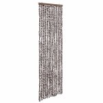 Vidaxl rideau anti - mouches marron et blanc 56x200 cm chenille