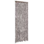 Vidaxl rideau anti - mouches marron et blanc 90x200 cm chenille